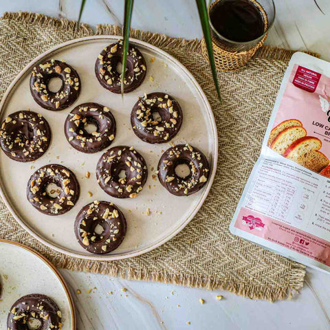 Keto peanut butter and chocolate donuts