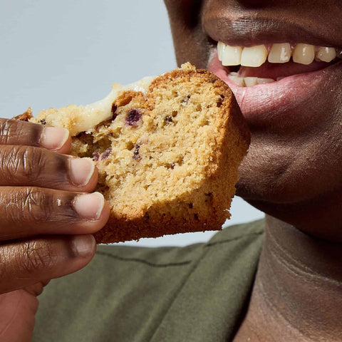 Biting Sugar Free Blueberry Cake - diabetic Friendly