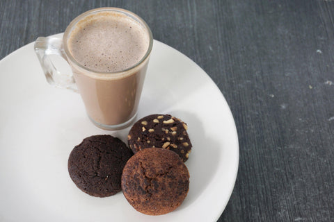 An Image of Hot Cocoa With Cake Bites