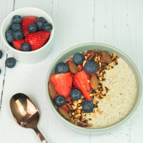 keto porridge fruit and nut bowl 